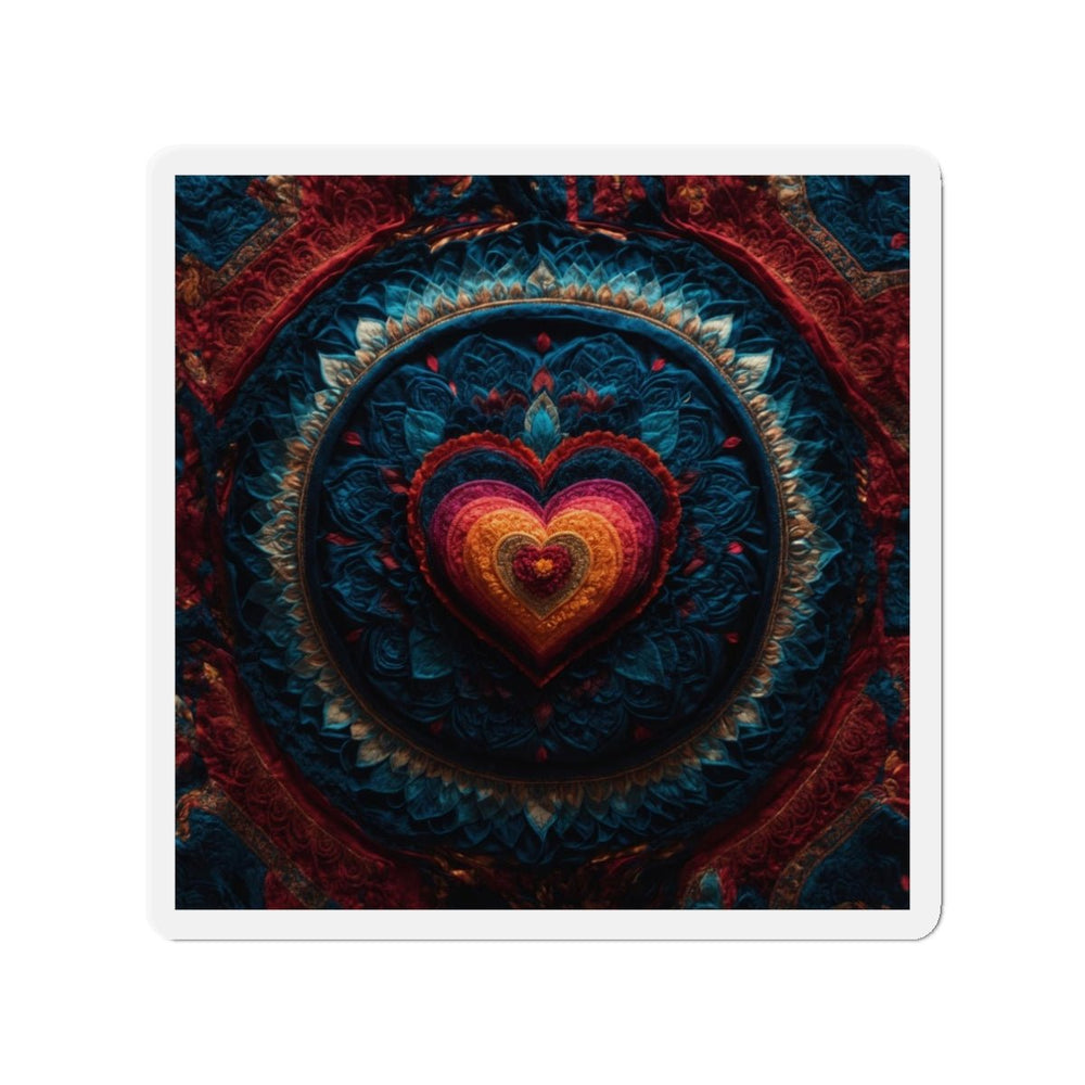 Nested Heart Tapestry - Die-cut Magnet - Home Decor - g(0D·IO) - 3" x 3" - Die-Cut - 1 pc