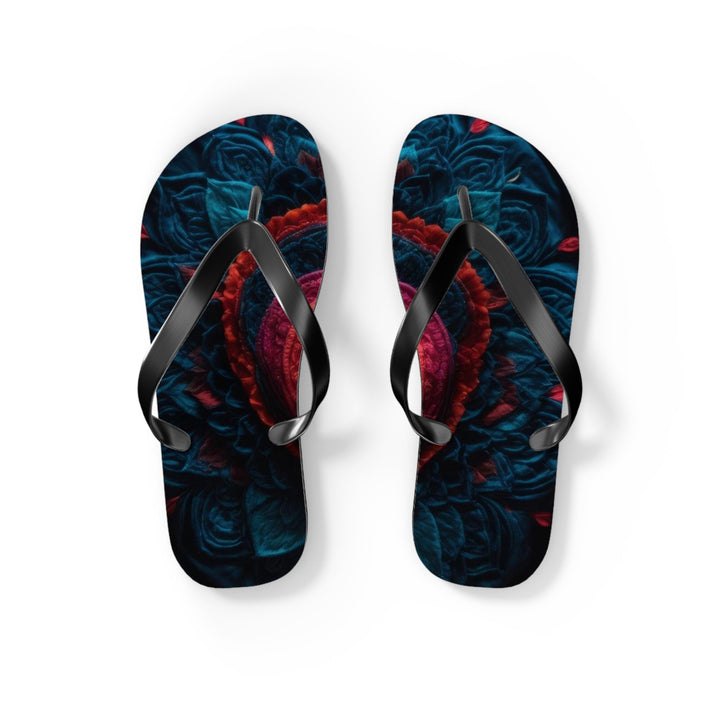 Nested Heart Tapestry - Flip Flops - Shoes - g(0D·IO) - S - Black sole -