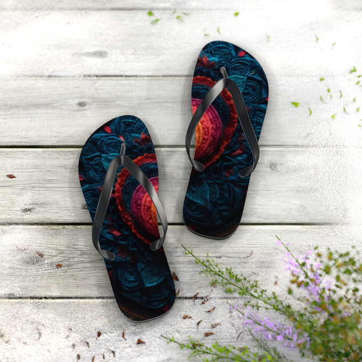 Nested Heart Tapestry - Flip Flops - Shoes - g(0D·IO) - XL - Black sole -