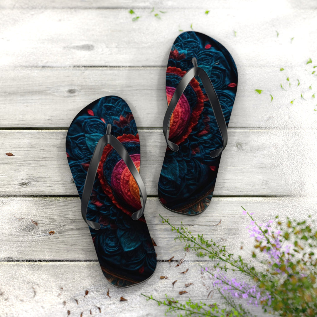 Nested Heart Tapestry - Flip Flops - Shoes - g(0D·IO) - XL - Black sole -