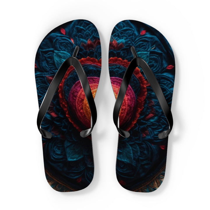 Nested Heart Tapestry - Flip Flops - Shoes - g(0D·IO) - XL - Black sole -