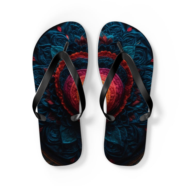 Nested Heart Tapestry - Flip Flops - Shoes - g(0D·IO) - L - Black sole -