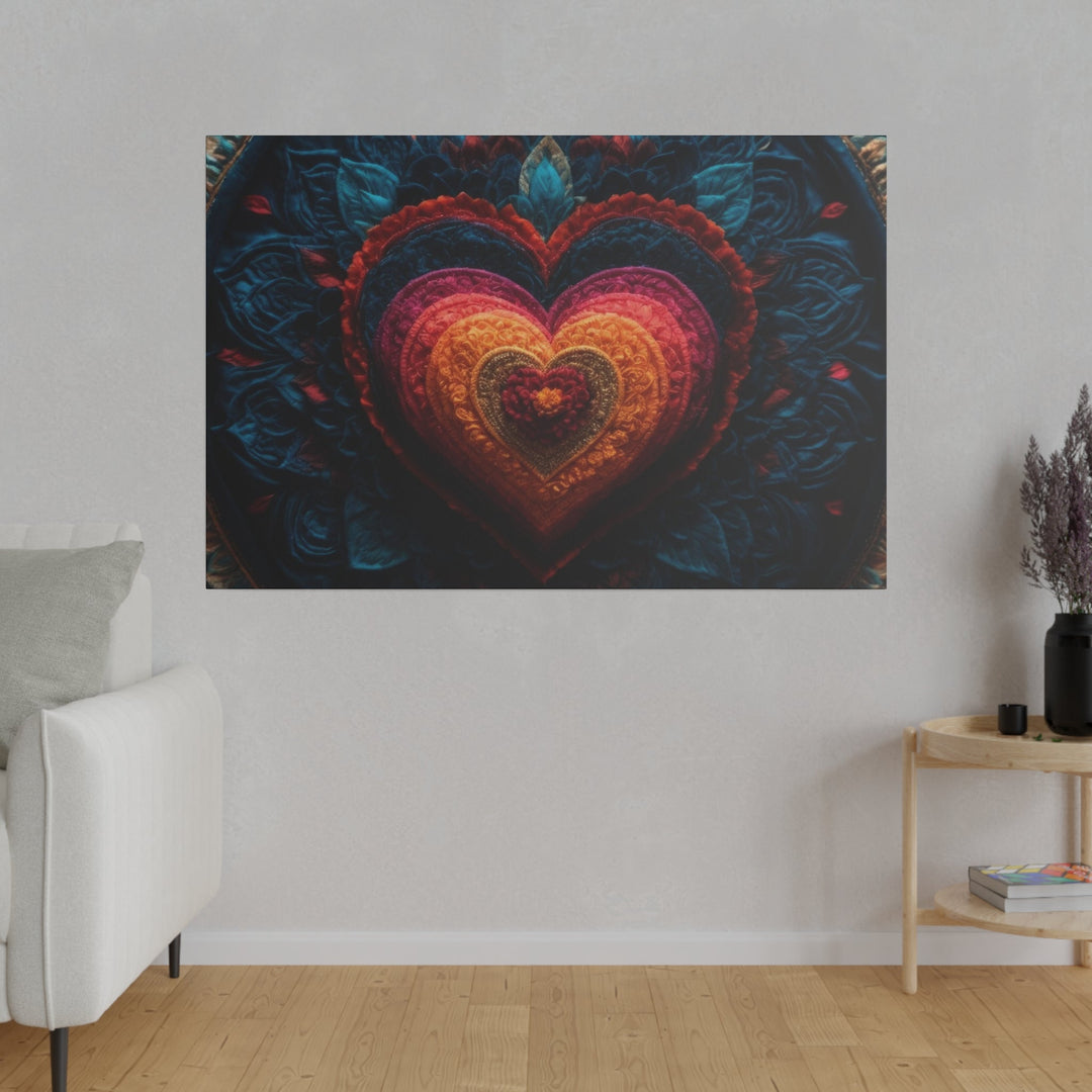 Nested Heart Tapestry - Matte Canvas - Canvas - g(0D·IO) - 32" x 32" (Square) - 0.75'' -