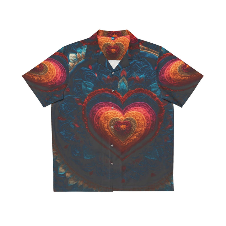 Nested Heart Tapestry - Men's Hawaiian Shirt - All Over Prints - g(0D·IO) - S - White -