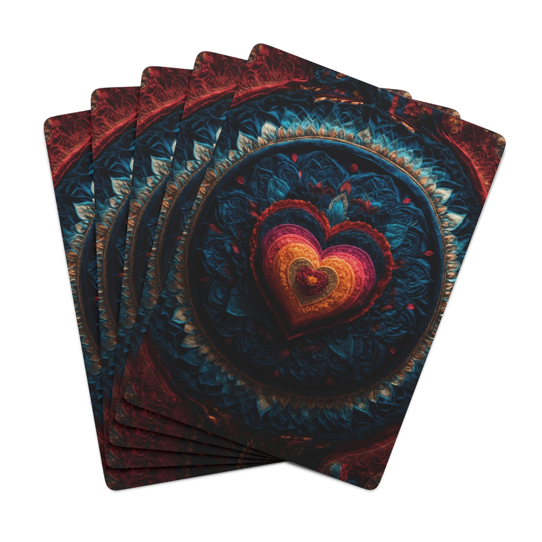 Nested Heart Tapestry - Poker Cards - Paper products - g(0D·IO) - 2.47" x 3.47" - White - Semi Glossy