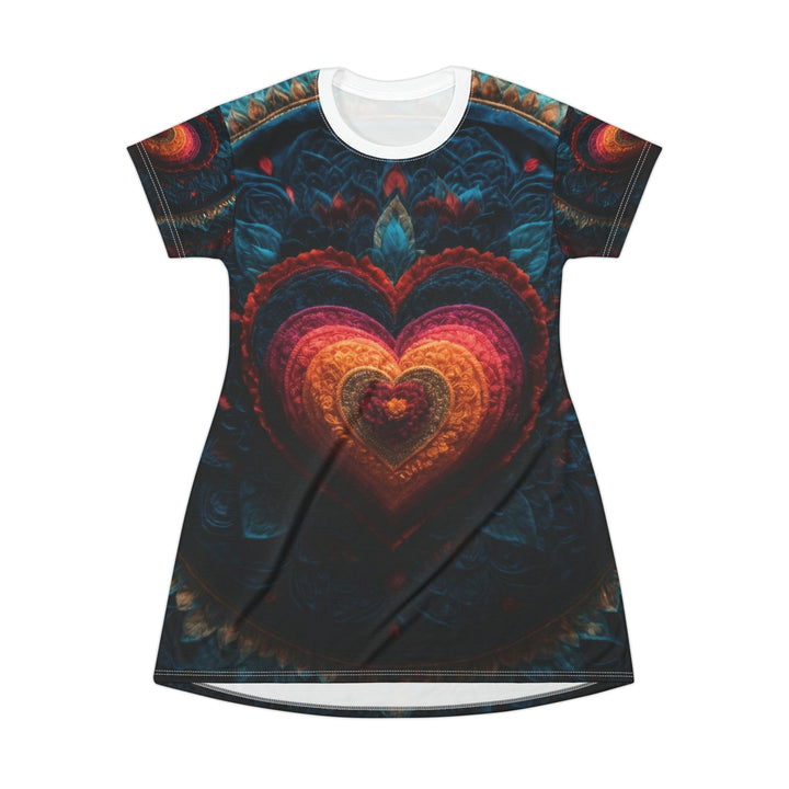 Nested Heart Tapestry - T-Shirt Dress - All Over Prints - g(0D·IO) - XS - -