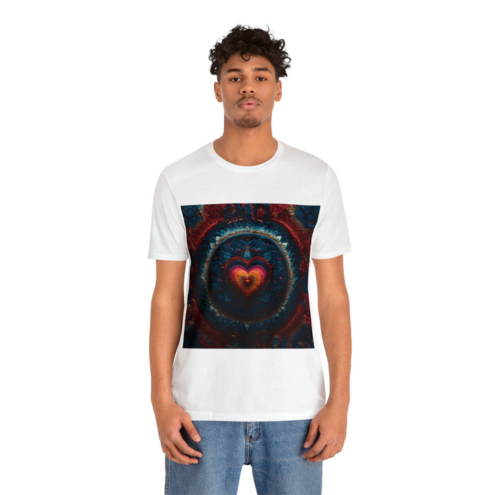 Nested Heart Tapestry - Unisex Jersey Short Sleeve Tee - T-Shirt - g(0D·IO) - Black - S -