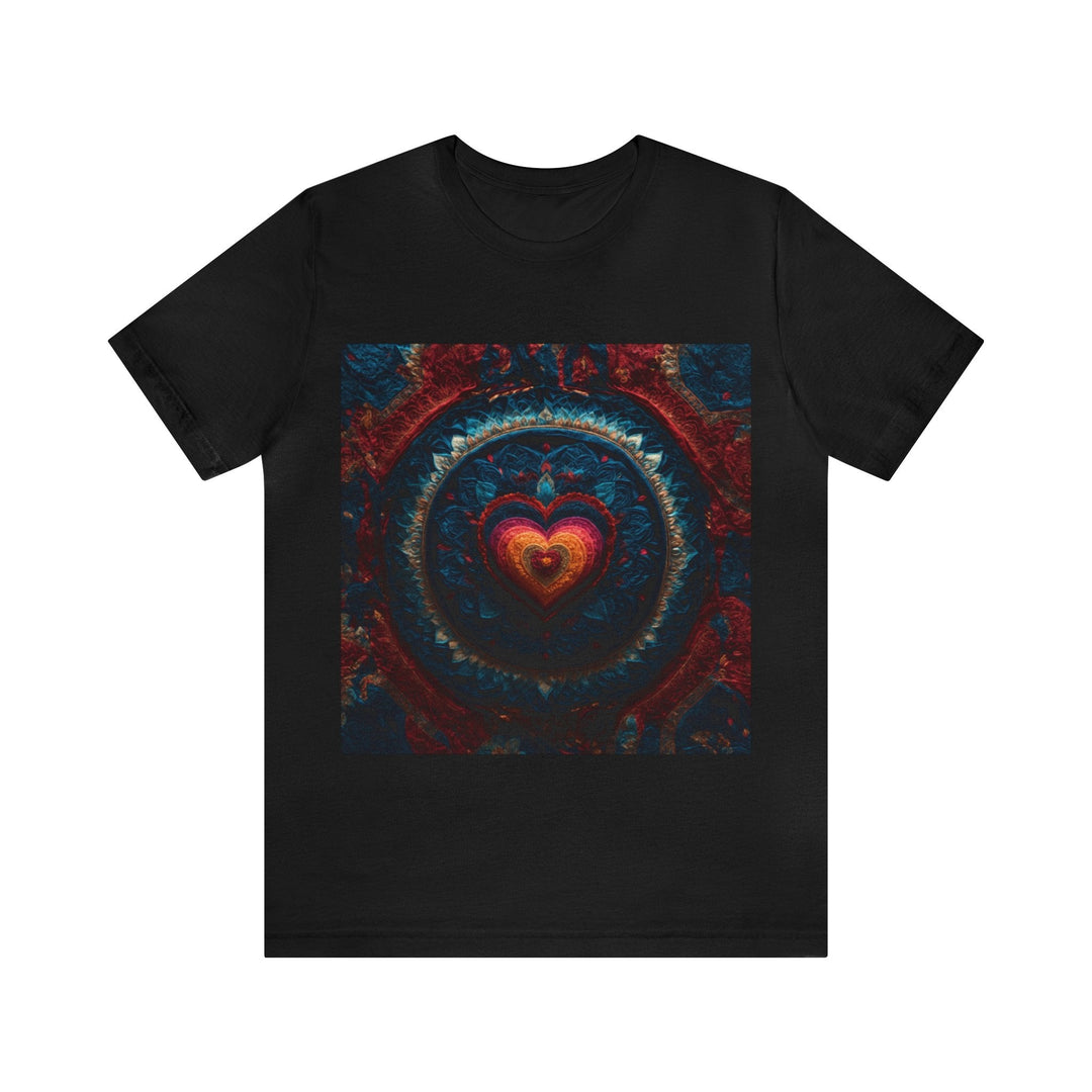 Nested Heart Tapestry - Unisex Jersey Short Sleeve Tee - T-Shirt - g(0D·IO) - Black - S -