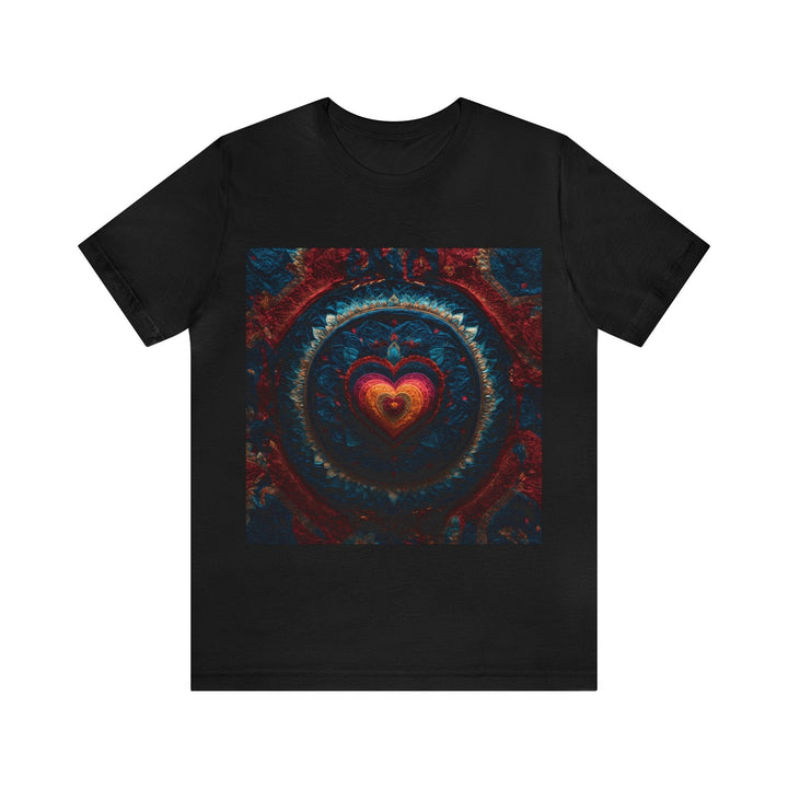 Nested Heart Tapestry - Unisex Jersey Short Sleeve Tee - T-Shirt - g(0D·IO) - Black - S -