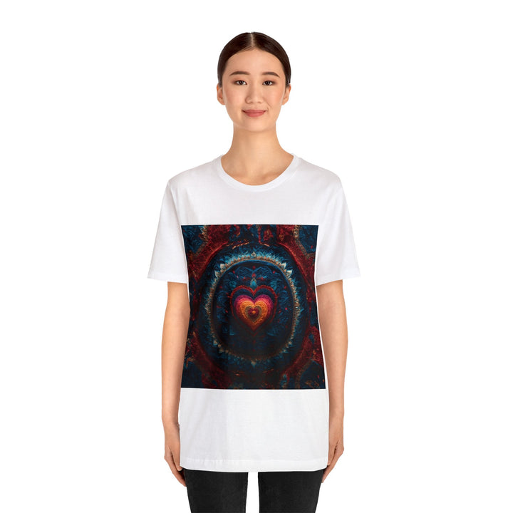 Nested Heart Tapestry - Unisex Jersey Short Sleeve Tee - T-Shirt - g(0D·IO) - Black - S -