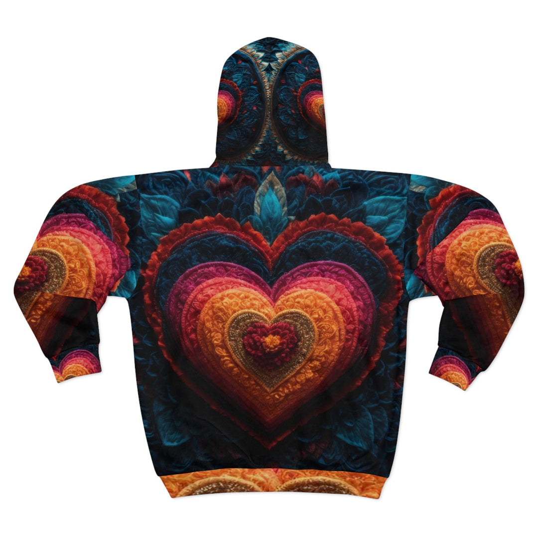 Nested Heart Tapestry - Unisex Zip Hoodie - All Over Prints - g(0D·IO) - XS - -