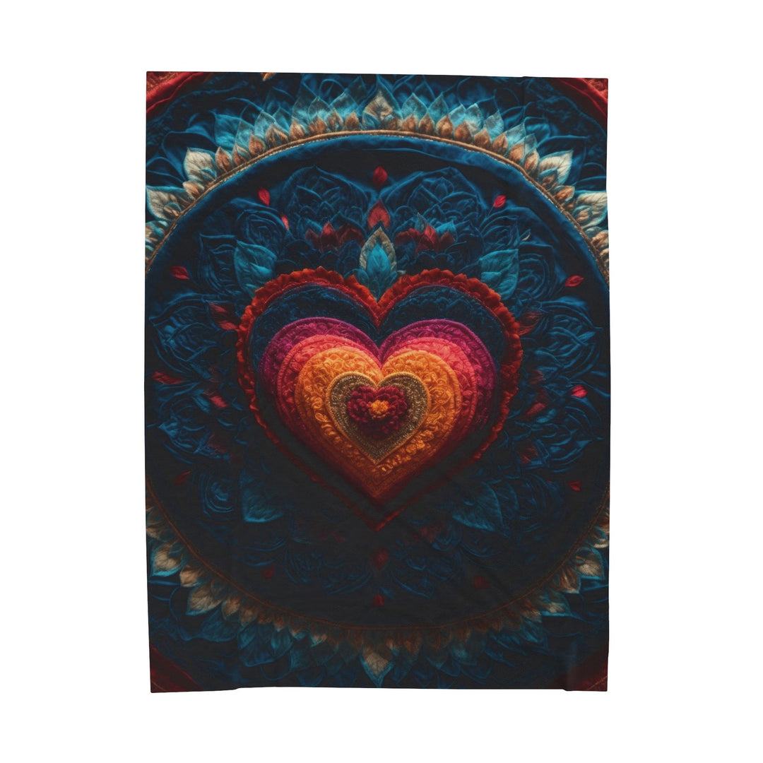 Nested Heart Tapestry - Velveteen Plush Blanket - All Over Prints - g(0D·IO) - 60" × 80" - -