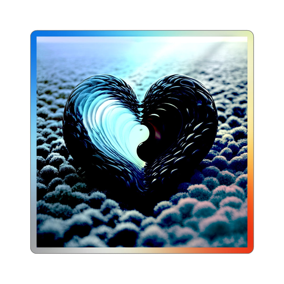 Oceanic Heart Horizon - Holographic Die-Cut Sticker - Paper products - g(0D·IO) - 4" × 4" - Die-Cut - Holographic