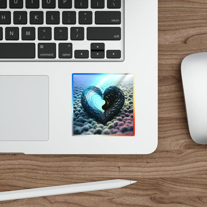 Oceanic Heart Horizon - Holographic Die-Cut Sticker - Paper products - g(0D·IO) - 5" × 5" - Die-Cut - Holographic