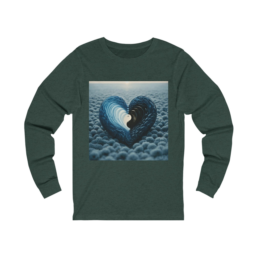 Oceanic Heart Horizon - Unisex Jersey Long Sleeve Tee - Long-sleeve - g(0D·IO) - S - Heather Forest -