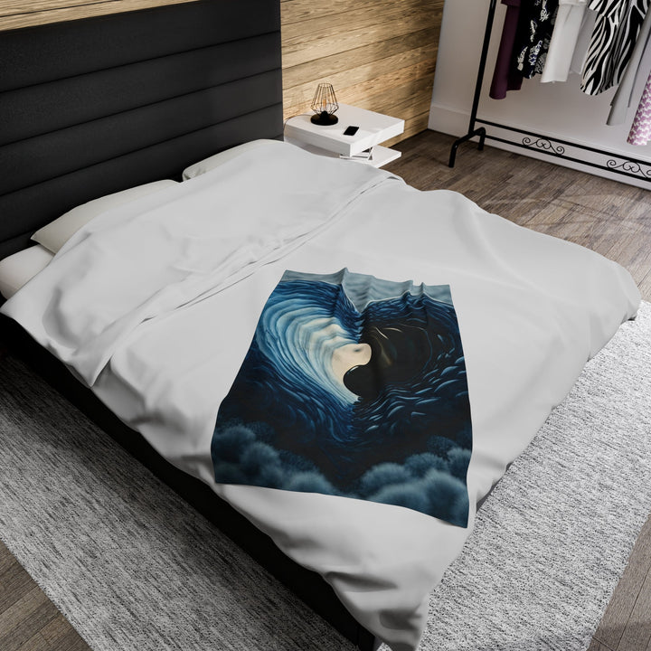 Oceanic Heart Horizon - Velveteen Plush Blanket - All Over Prints - g(0D·IO) - 30" × 40" - -