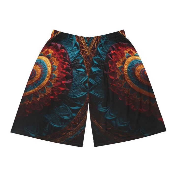 Ornate Floral Heart - AOP Basketball Shorts - All Over Prints - g(0D·IO) - Seam thread color automatically matched to design - XS -