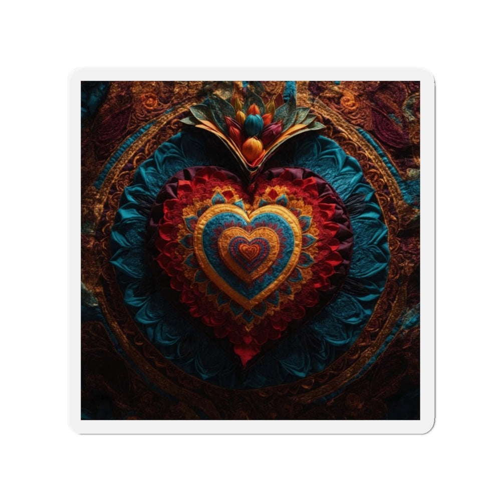 Ornate Floral Heart - Die-cut Magnet - Home Decor - g(0D·IO) - 3" x 3" - Die-Cut - 1 pc