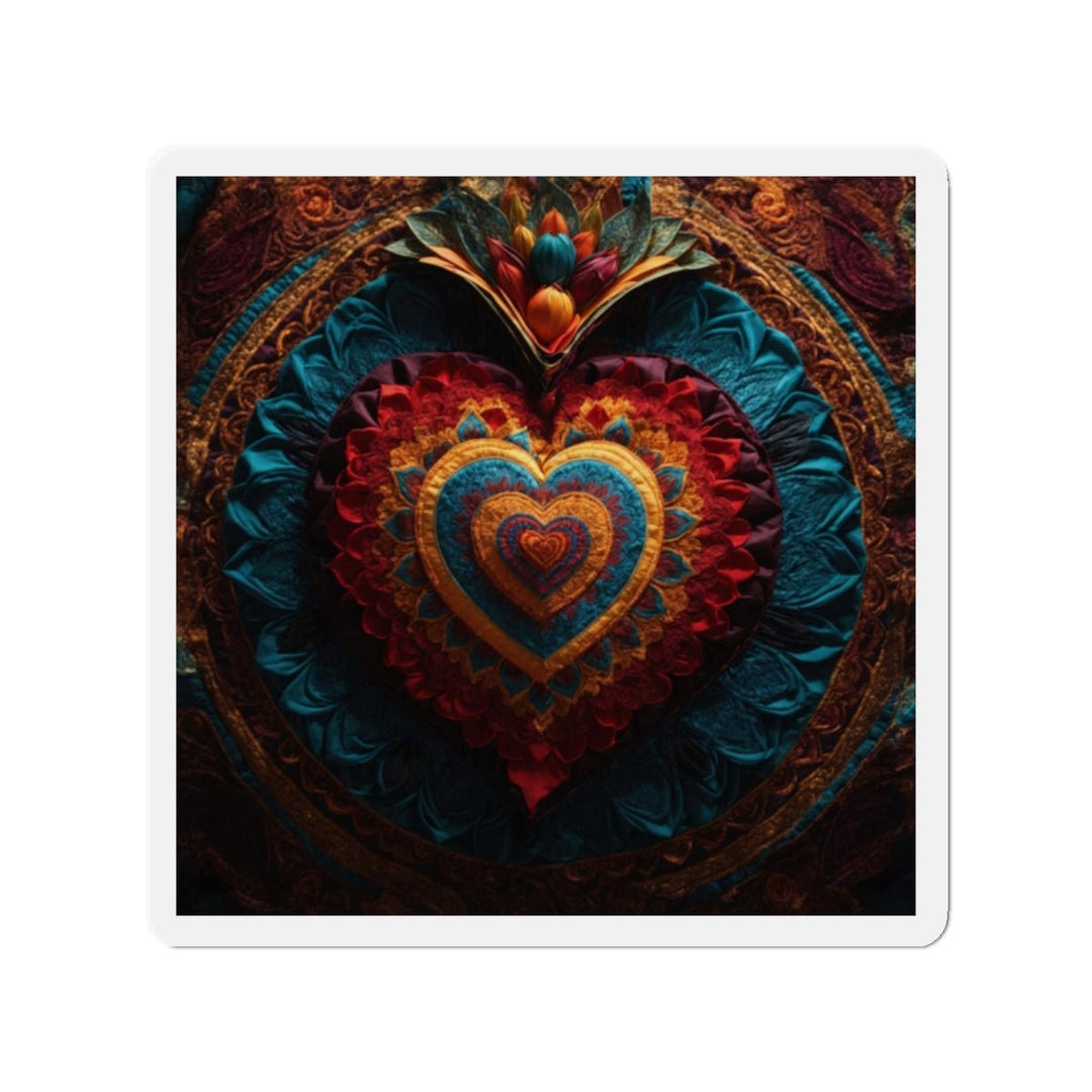 Ornate Floral Heart - Die-cut Magnet - Home Decor - g(0D·IO) - 2" x 2" - Die-Cut - 1 pc