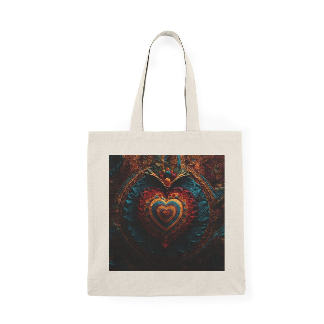 Ornate Floral Heart - Natural Tote Bag - Bags - g(0D·IO) - 15" x 16" - Natural -