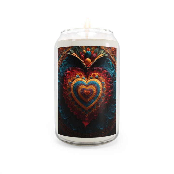 Ornate Floral Heart - Scented Candle - Home Decor - g(0D·IO) - Comfort Spice - 13.75oz -