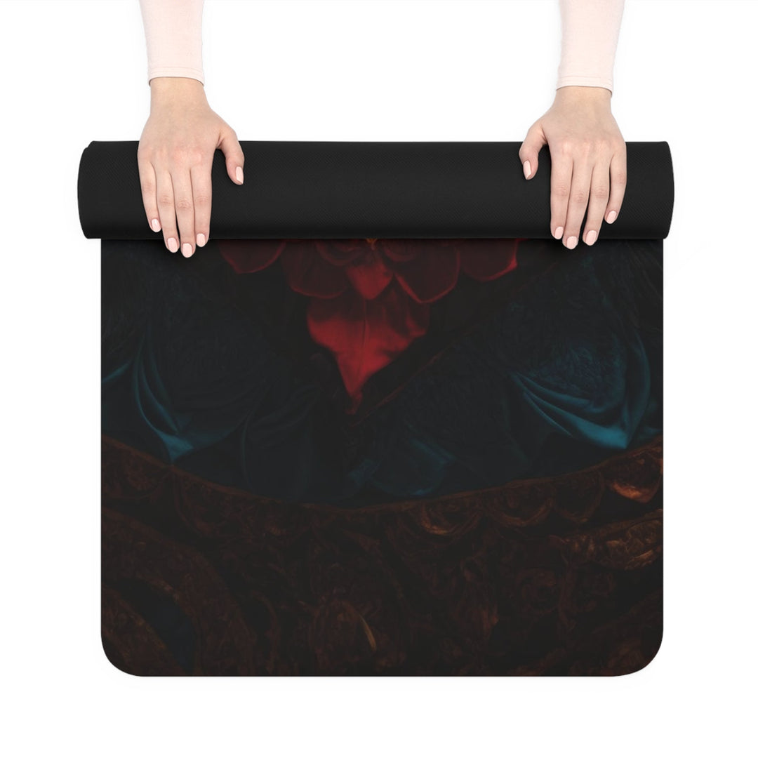 Ornate Floral Heart - Yoga Mat - Home Decor - g(0D·IO) - 24” x 68” - -