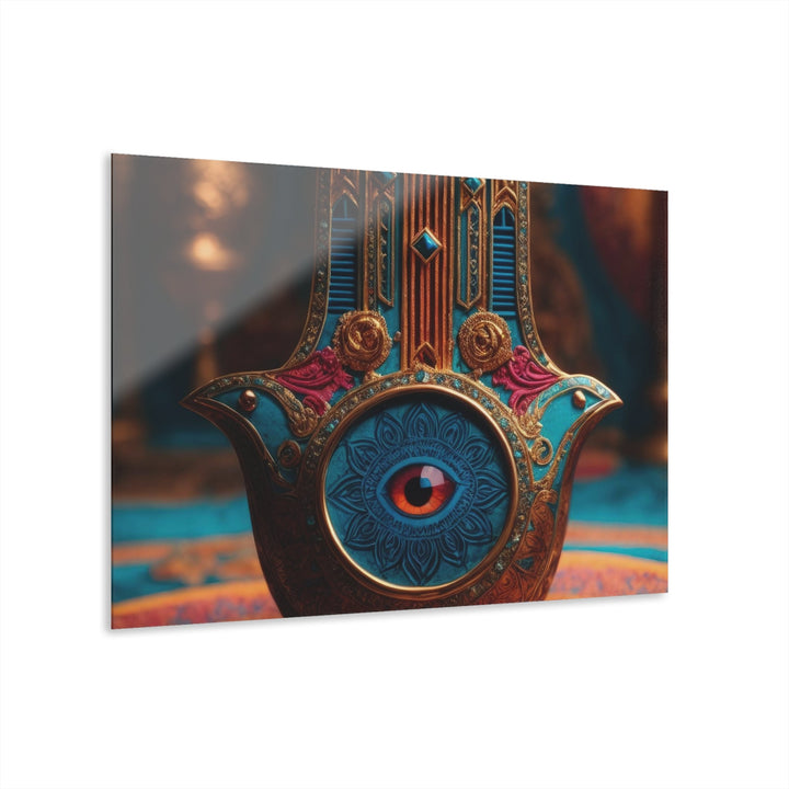 Ornate Hamsa Eye - Acrylic Prints (French Cleat Hanging) - Home Decor - g(0D·IO) - 36" x 24" (Horizontal) - 0.25'' -