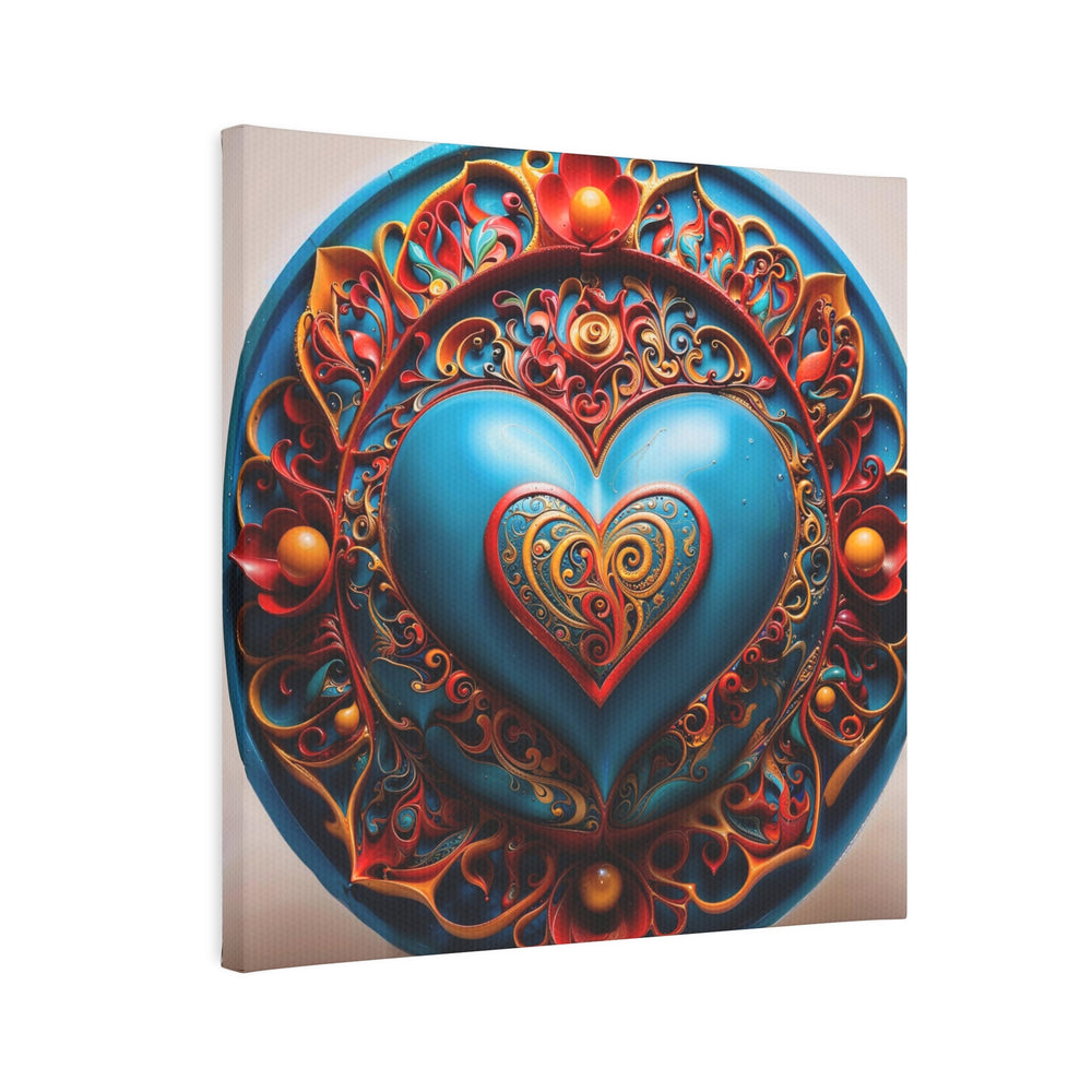 Ornate Heart Mandala - Canvas Photo Tile - Canvas - g(0D·IO) - 8" x 8" (Square) - 0.5" -