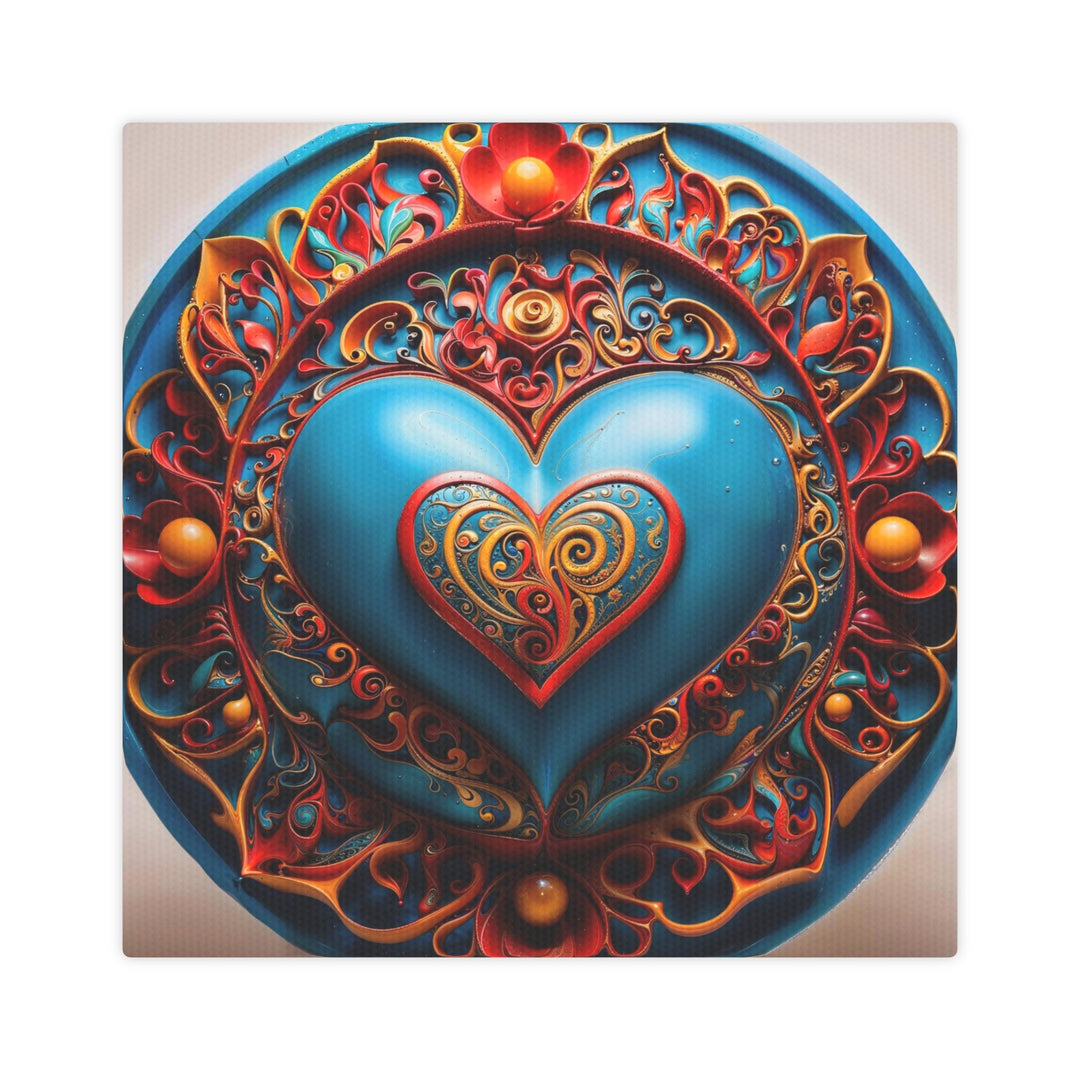 Ornate Heart Mandala - Canvas Photo Tile - Canvas - g(0D·IO) - 8" x 8" (Square) - 0.5" -