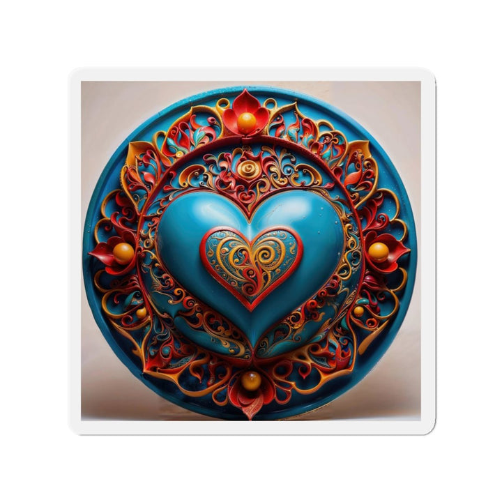Ornate Heart Mandala - Die-cut Magnet - Home Decor - g(0D·IO) - 5" x 5" - Die-Cut - 1 pc