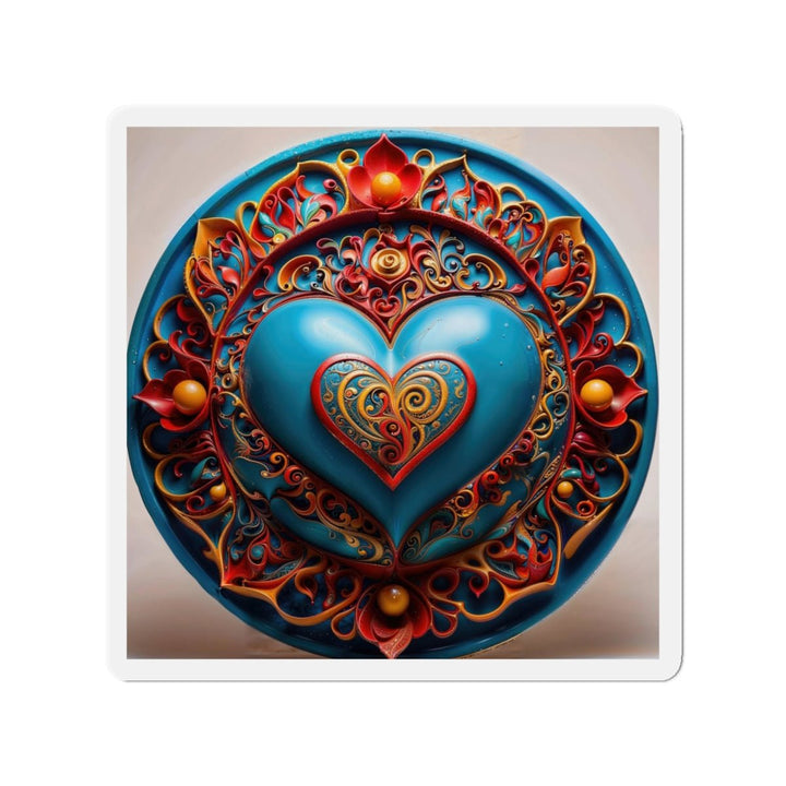 Ornate Heart Mandala - Die-cut Magnet - Home Decor - g(0D·IO) - 4" x 4" - Die-Cut - 1 pc