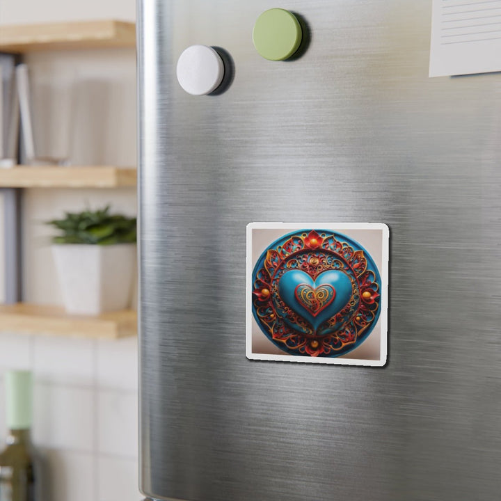 Ornate Heart Mandala - Die-cut Magnet - Home Decor - g(0D·IO) - 6 × 6" - Die-Cut - 1 pc