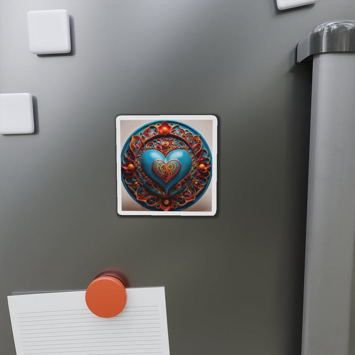 Ornate Heart Mandala - Die-cut Magnet - Home Decor - g(0D·IO) - 6 × 6" - Die-Cut - 1 pc
