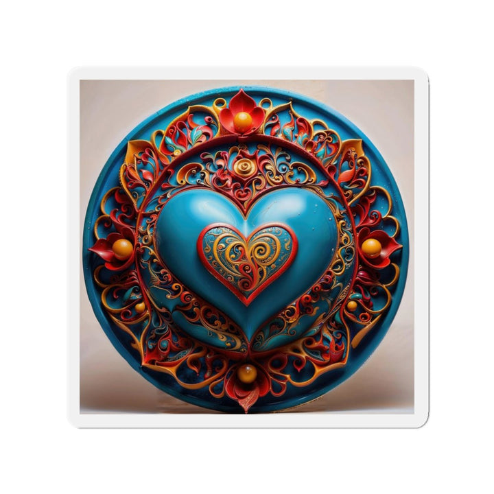 Ornate Heart Mandala - Die-cut Magnet - Home Decor - g(0D·IO) - 6 × 6" - Die-Cut - 1 pc