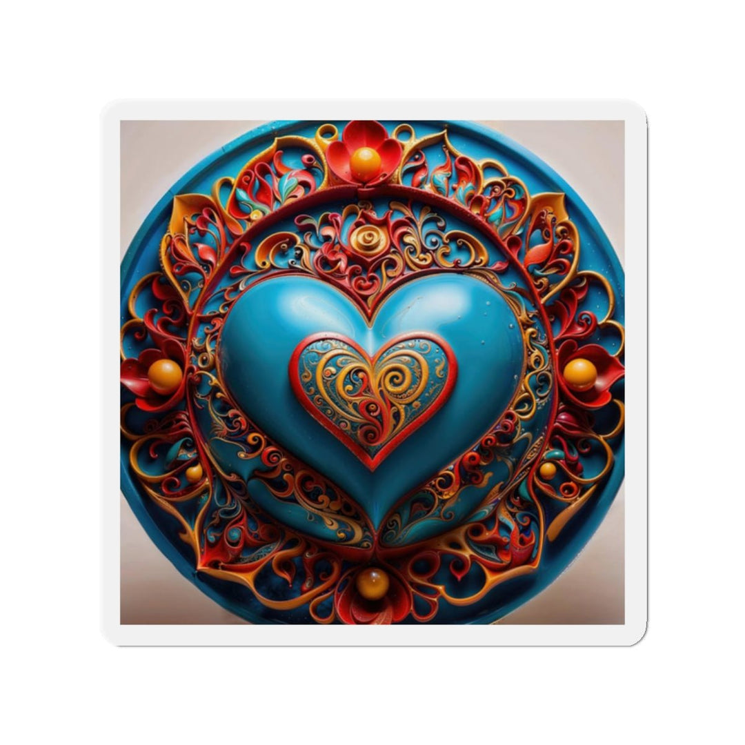 Ornate Heart Mandala - Die-cut Magnet - Home Decor - g(0D·IO) - 2" x 2" - Die-Cut - 1 pc