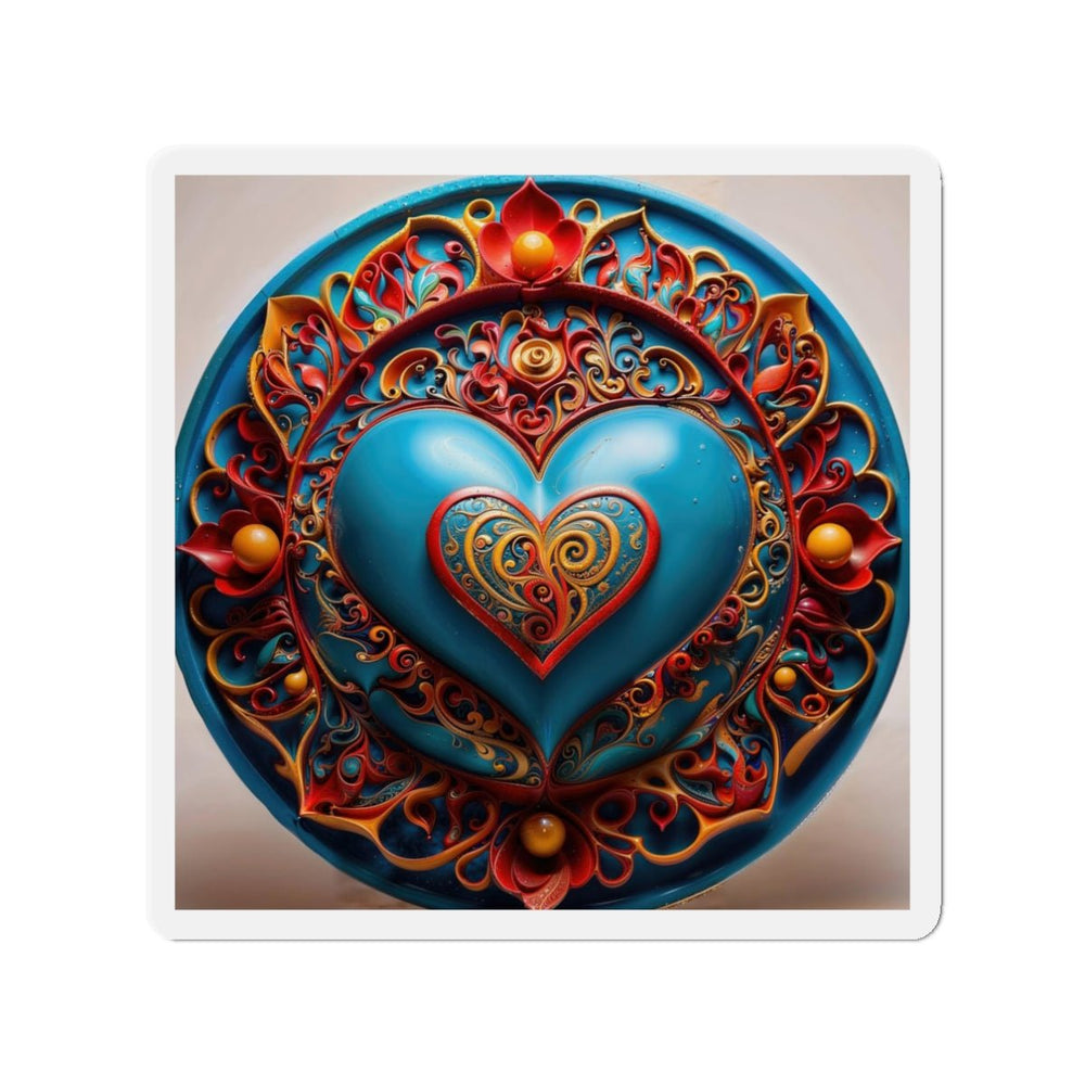 Ornate Heart Mandala - Die-cut Magnet - Home Decor - g(0D·IO) - 3" x 3" - Die-Cut - 1 pc