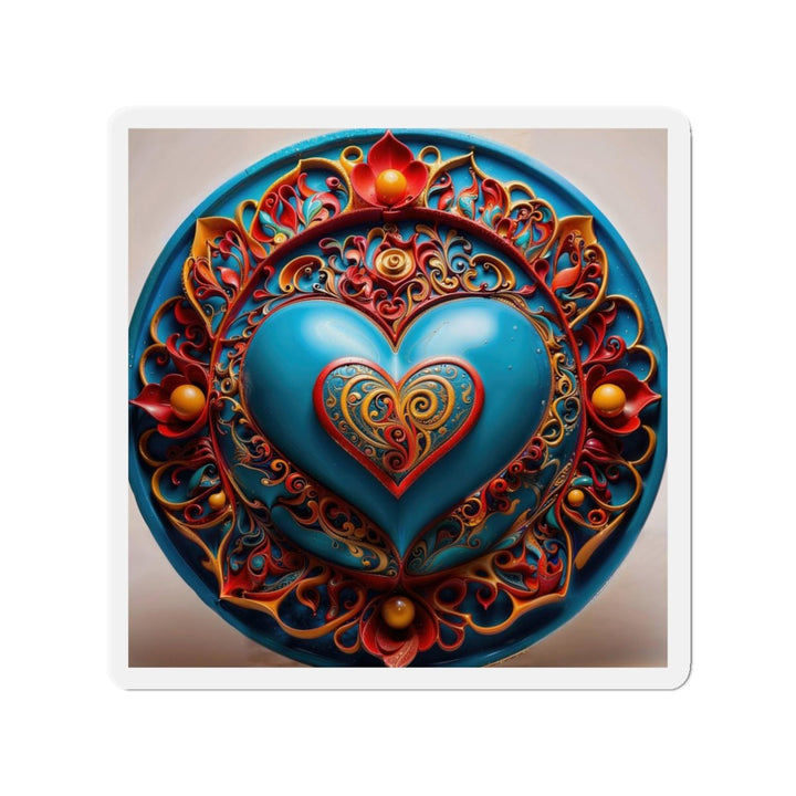 Ornate Heart Mandala - Die-cut Magnet - Home Decor - g(0D·IO) - 3" x 3" - Die-Cut - 1 pc