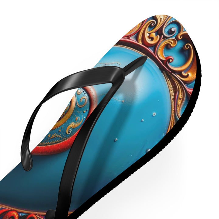 Ornate Heart Mandala - Flip Flops - Shoes - g(0D·IO) - XL - Black sole -
