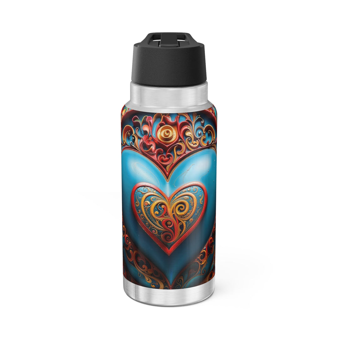 Ornate Heart Mandala - Gator Tumbler 32oz - Mug - g(0D·IO) - Silver - 32oz -
