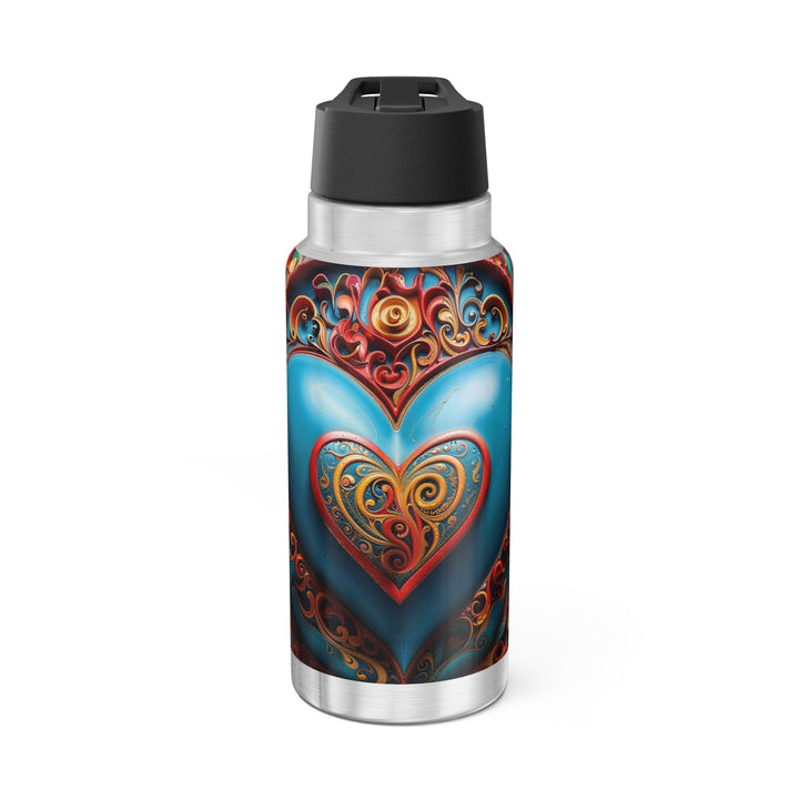 Ornate Heart Mandala - Gator Tumbler 32oz - Mug - g(0D·IO) - Silver - 32oz -