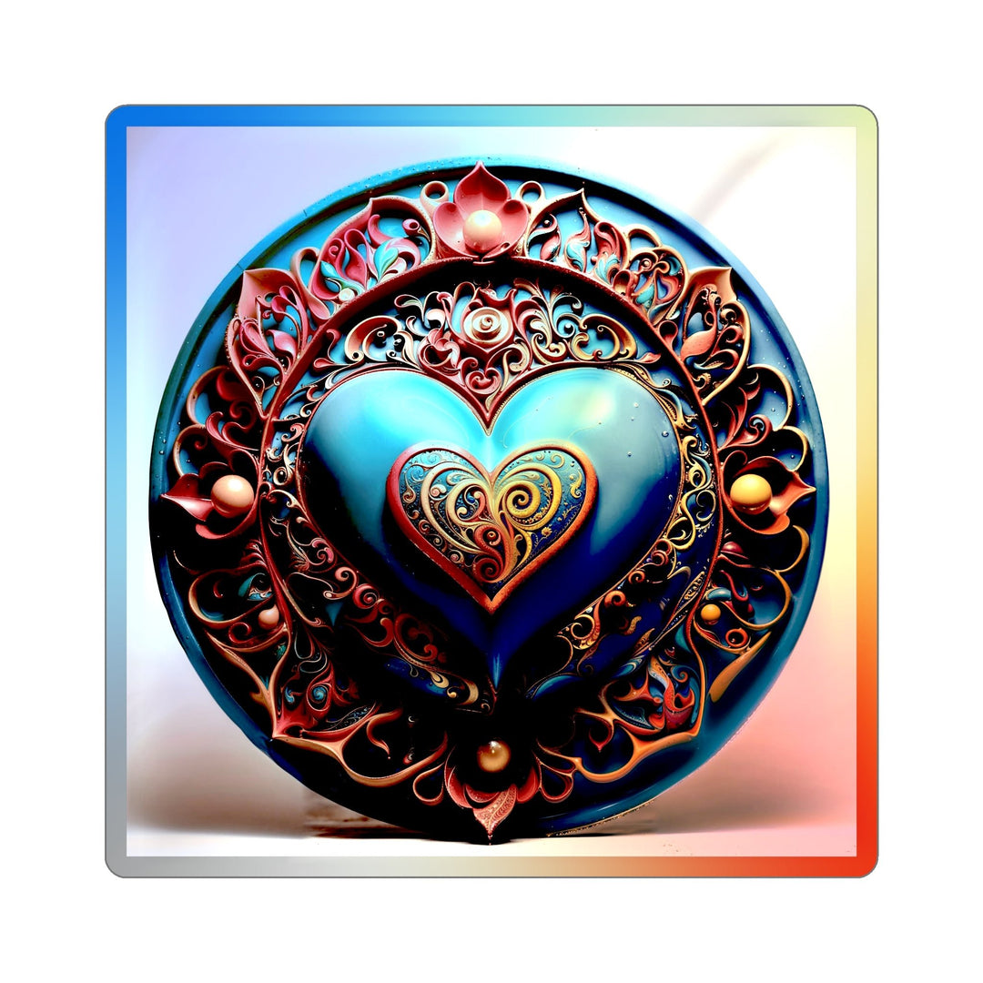 Ornate Heart Mandala - Holographic Die-Cut Sticker - Paper products - g(0D·IO) - 6" × 6" - Die-Cut - Holographic