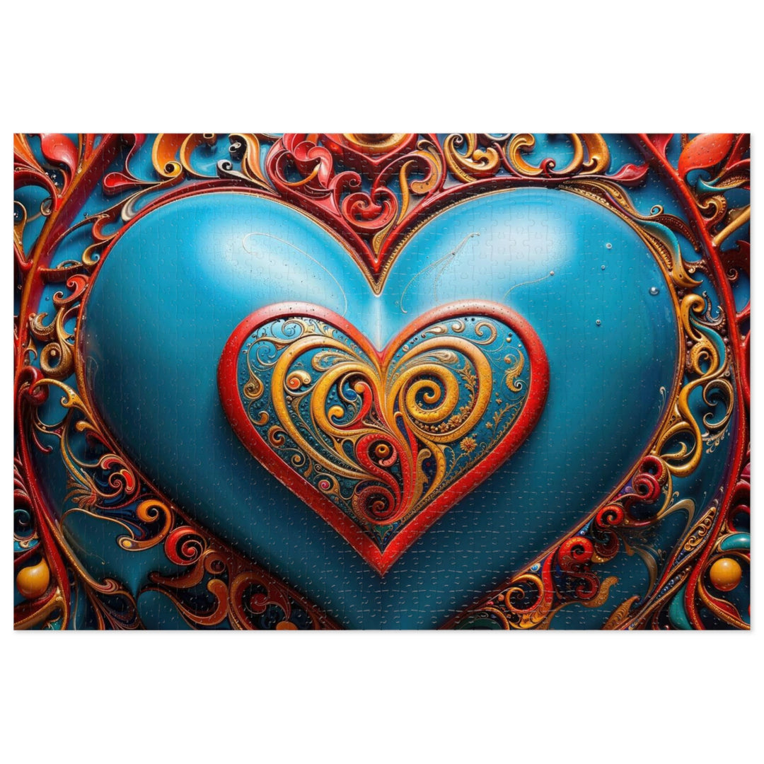 Ornate Heart Mandala - Jigsaw Puzzle (100, 252, 500, 1000 pieces) - Puzzle - g(0D·IO) - 29.25" × 19.75" (1000 pcs) - -
