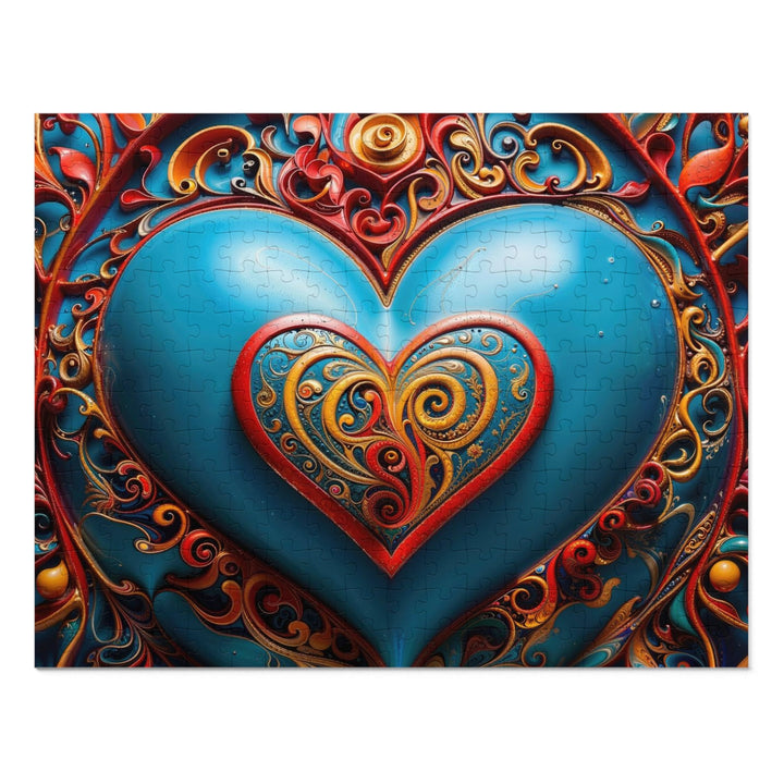Ornate Heart Mandala - Jigsaw Puzzle (100, 252, 500, 1000 pieces) - Puzzle - g(0D·IO) - 14" × 11" (252 pcs) - -