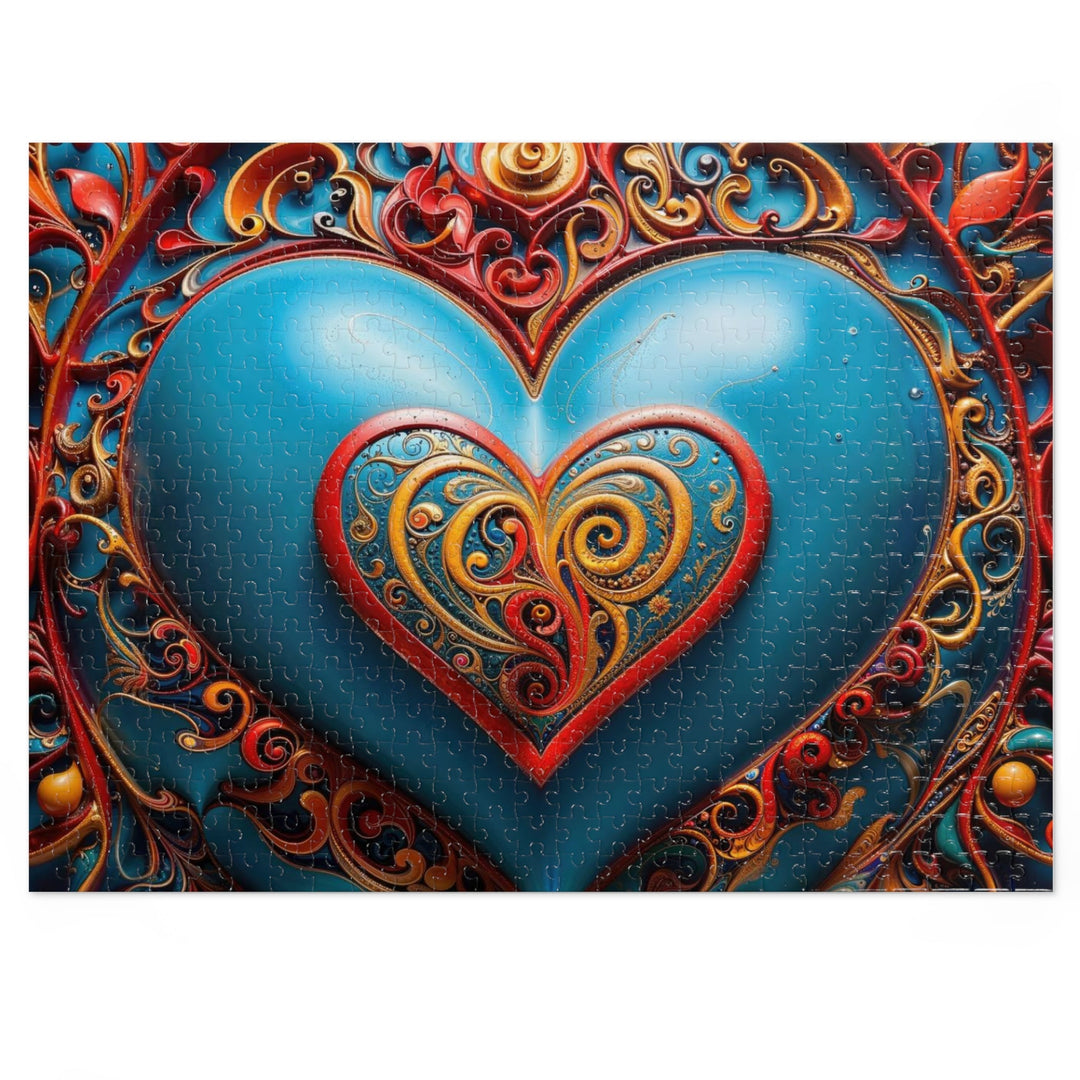 Ornate Heart Mandala - Jigsaw Puzzle (100, 252, 500, 1000 pieces) - Puzzle - g(0D·IO) - 20.5" × 15" (500 pcs) - -