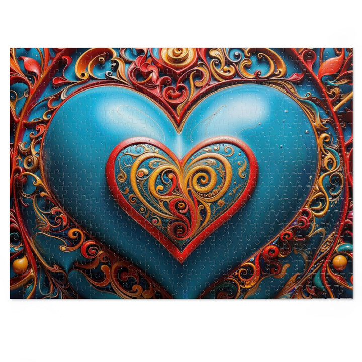 Ornate Heart Mandala - Jigsaw Puzzle (100, 252, 500, 1000 pieces) - Puzzle - g(0D·IO) - 20.5" × 15" (500 pcs) - -