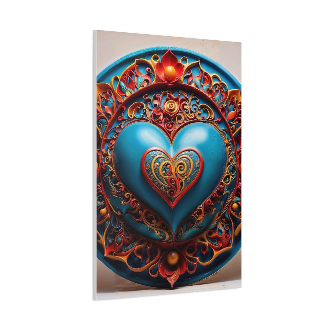 Ornate Heart Mandala - Matte Canvas Print 1.25" - Canvas - g(0D·IO) - 36" x 36" - 1.25" -