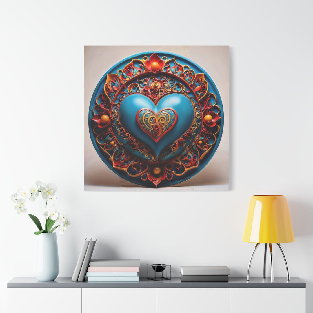 Ornate Heart Mandala - Matte Canvas Print 1.25" - Canvas - g(0D·IO) - 36" x 36" - 1.25" -