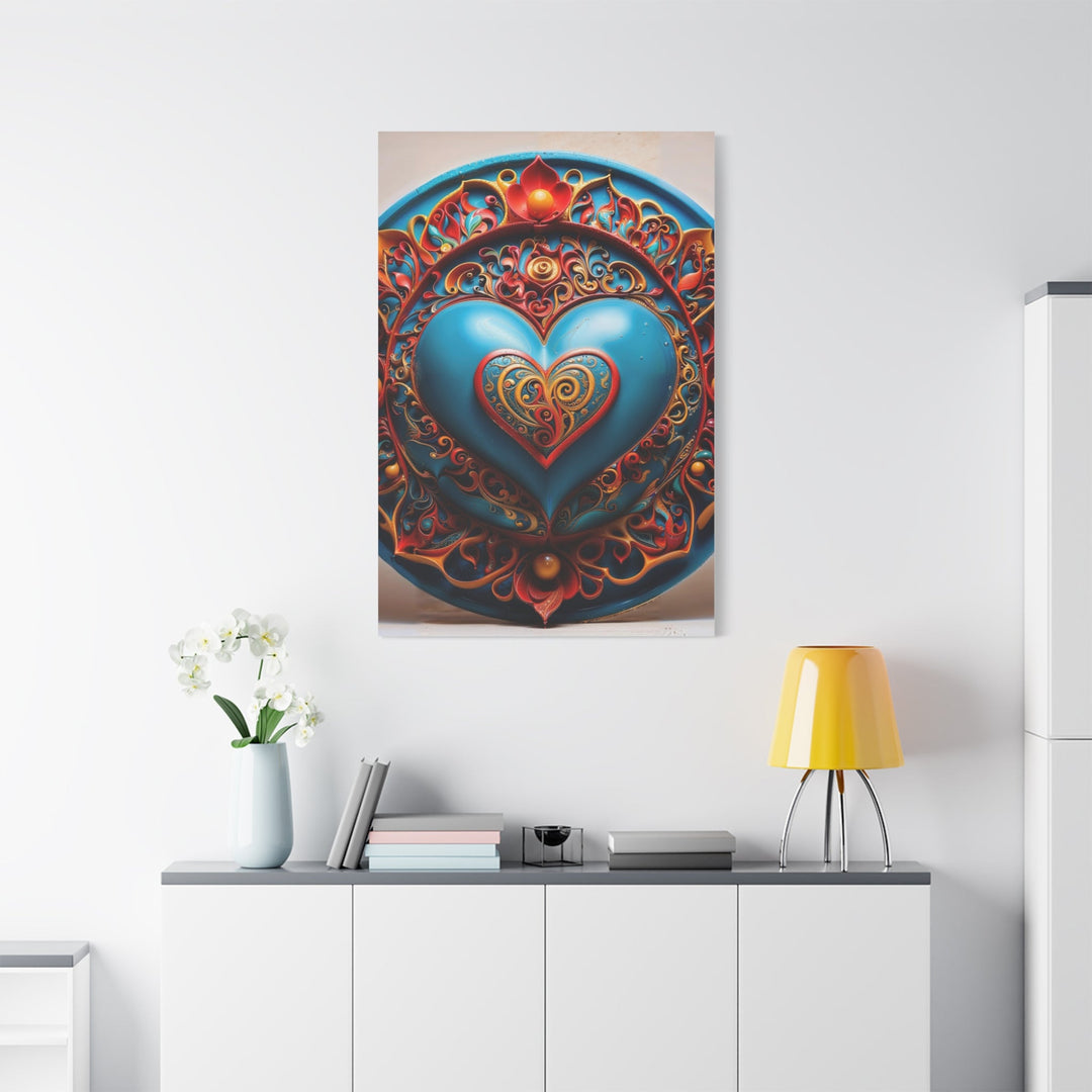 Ornate Heart Mandala - Matte Canvas Print 1.25" - Canvas - g(0D·IO) - 36" x 36" - 1.25" -