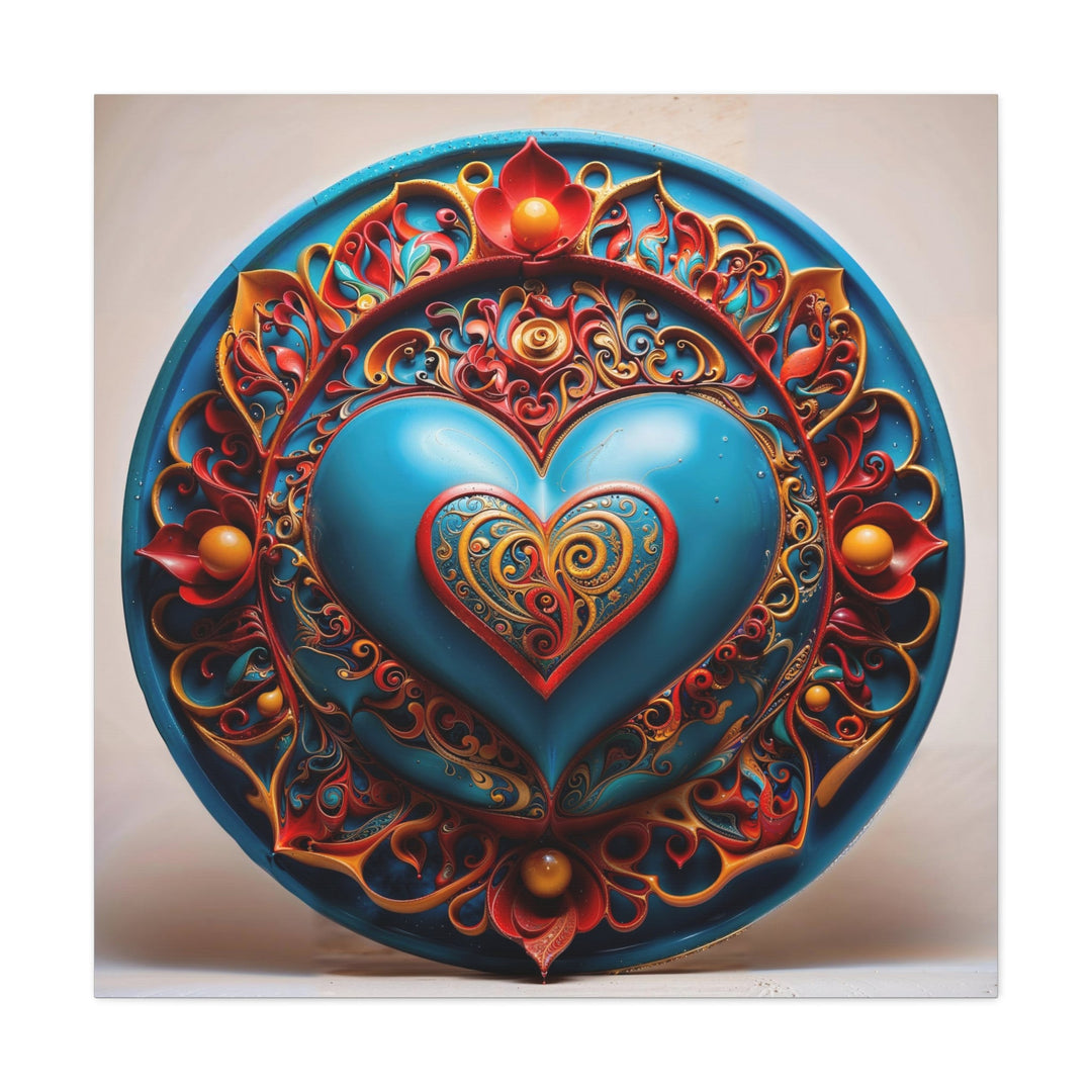 Ornate Heart Mandala - Matte Canvas Print 1.25" - Canvas - g(0D·IO) - 36" x 36" - 1.25" -