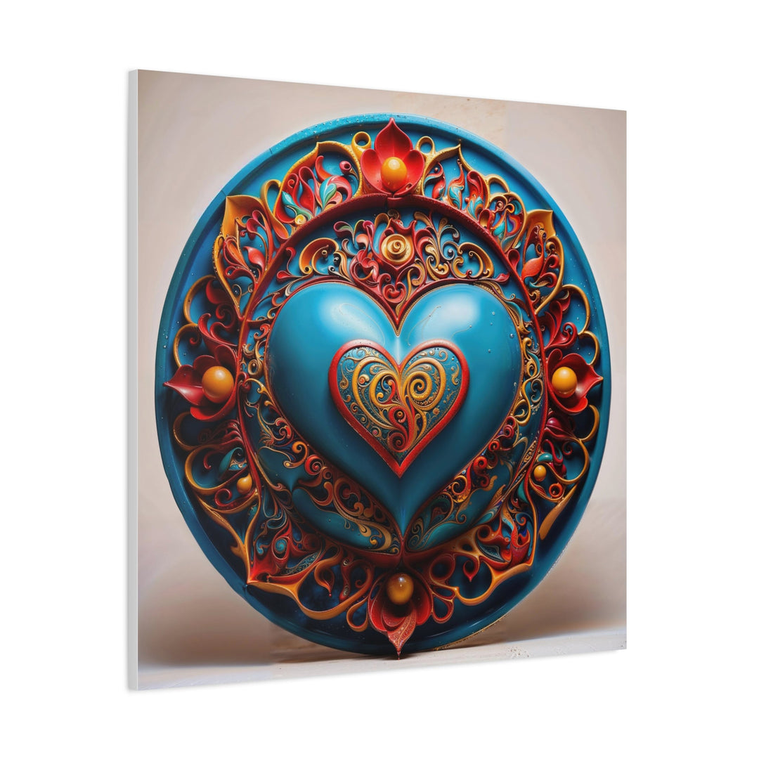 Ornate Heart Mandala - Matte Canvas Print 1.25" - Canvas - g(0D·IO) - 36" x 36" - 1.25" -